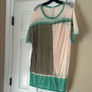 We The Free Colorblock Tee - Green and Cream